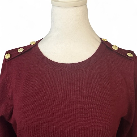 CAROLYN TAYLOR Sweater with Gold Accents Women's Long Sleeve Pullover Shirt XL M - Picture 3 of 5